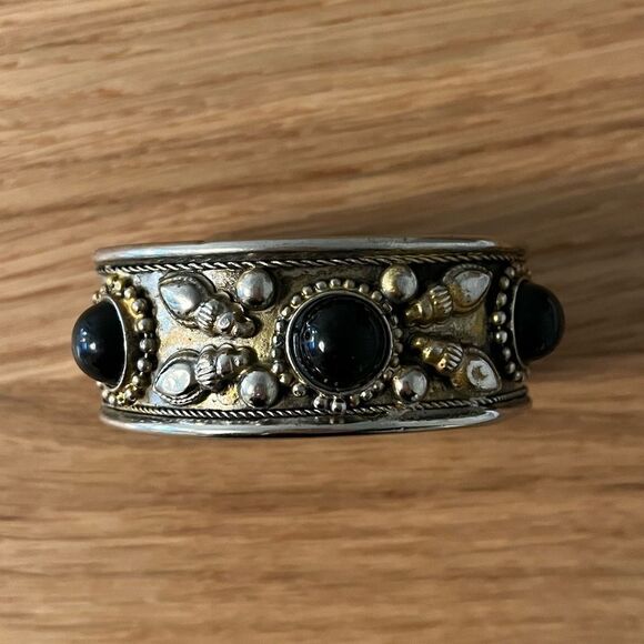 Vingate silver tone tribal cuff - Picture 2 of 5